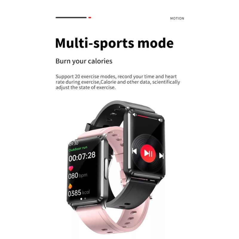 EP02 Smartwatch EKG Blutzucker Herzfrequenz Fitness-Tracker. HD, wasserdicht, Temperatur, Schlaf, HRV