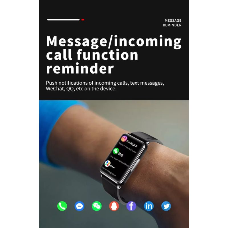 EP02 Smartwatch EKG Blutzucker Herzfrequenz Fitness-Tracker. HD, wasserdicht, Temperatur, Schlaf, HRV