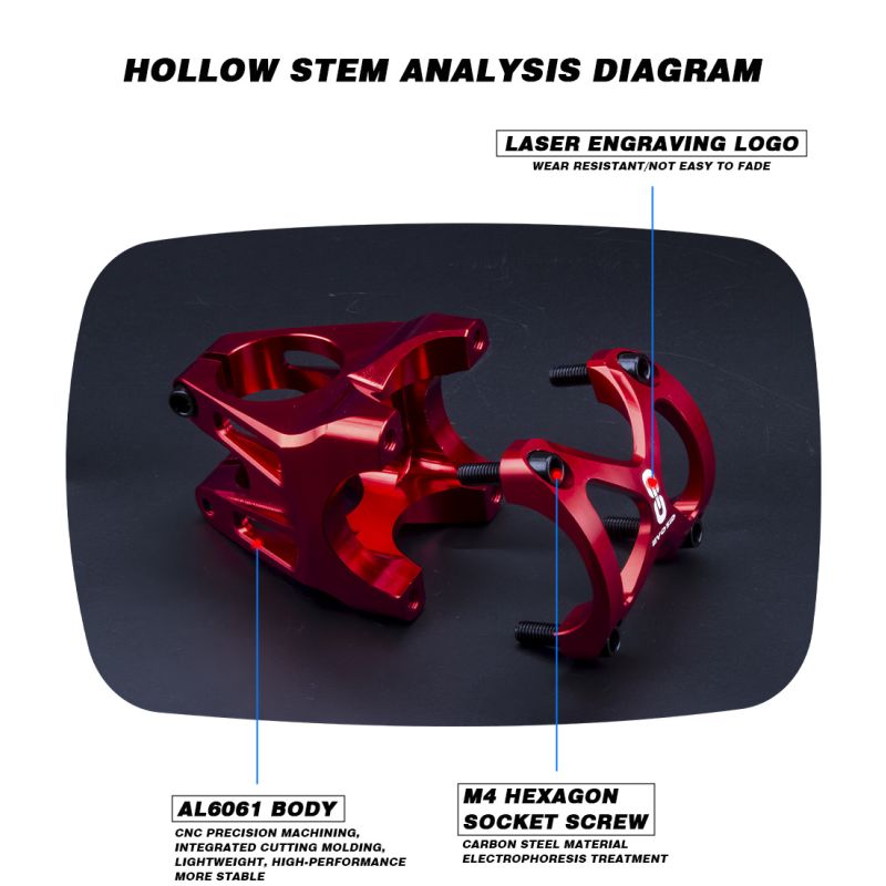 EVOSID Mountainbike Vorbau 31,6mm Leichtgewicht Aluminiumlegierung Rennrad Verstellbarer Vorbau Schwarz