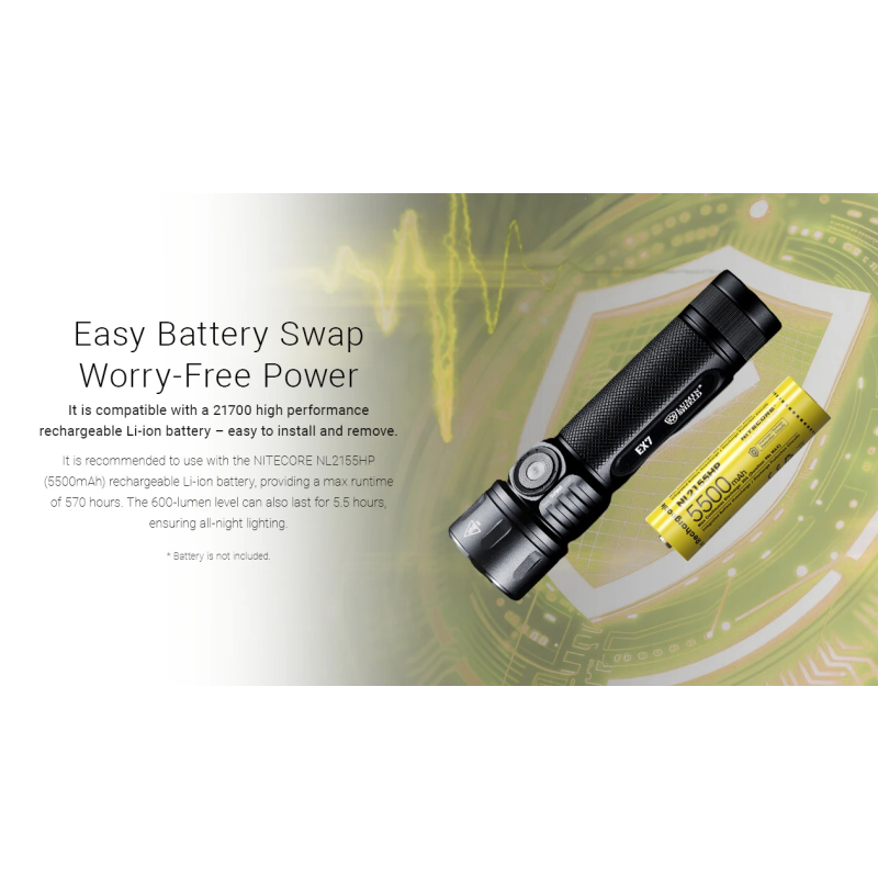 Nitecore EX7 Taschenlampe 6000 Lumen | Extrem Hell & USB-C Wiederaufladbar für Outdoor, Suche