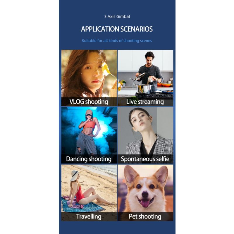 F10 Pro Stabilisator Benutzerfreundlicher 3-Achsen-Gimbal für fesselnde Vlogs und Fotografie mit Android & iPhone
