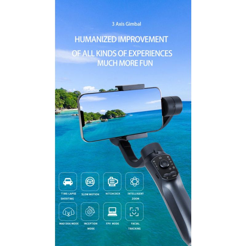 F10 Pro Stabilisator Benutzerfreundlicher 3-Achsen-Gimbal für fesselnde Vlogs und Fotografie mit Android & iPhone