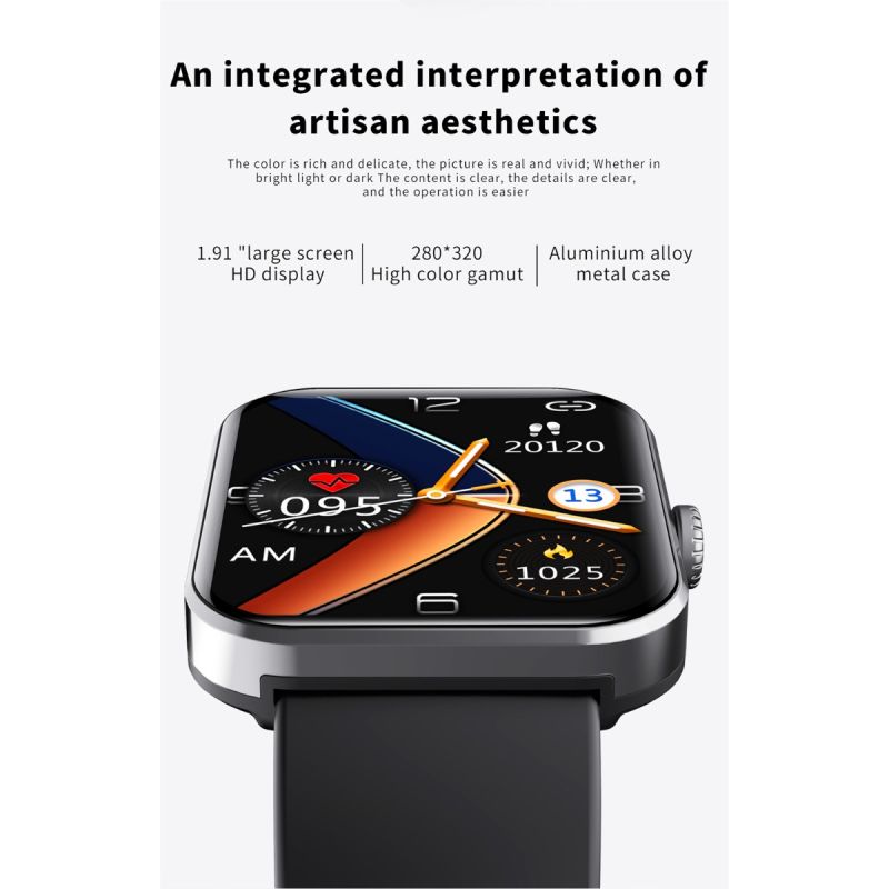 F57L Blutzucker Smartwatch Blutdruck Herzfrequenz Sport Gesundheitsuhr Fitness Tracker Android iOS IP67 Blut Glukose