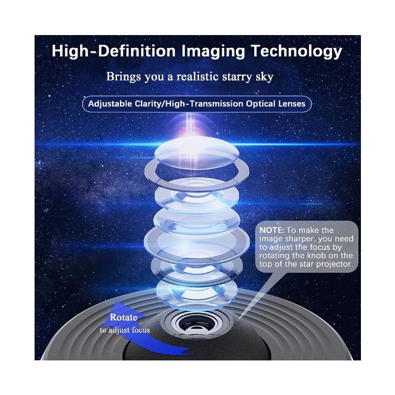 Nachtlicht Galaxy Projektor 360° Drehung für nächtliche Abenteuer und fortschrittliche Projektionstechnologie