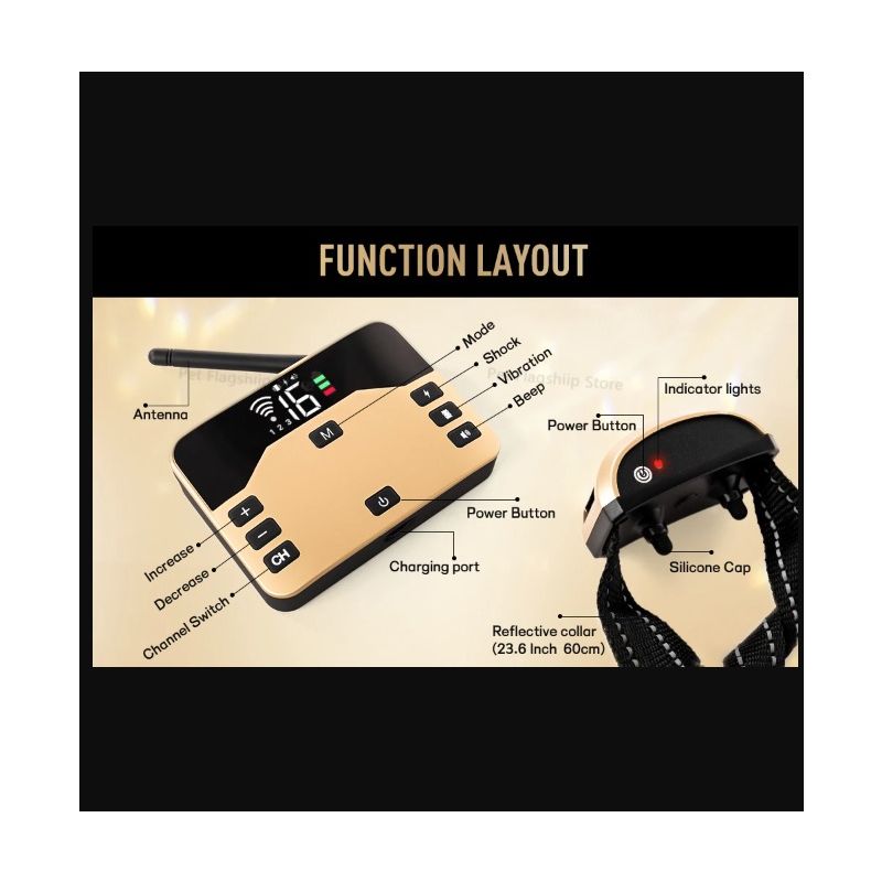 Kabelloser Elektronischer Hundezaun Elektroschocker Trainingshalsband 2-in-1 Haustiergerät für Haustiersicherheit
