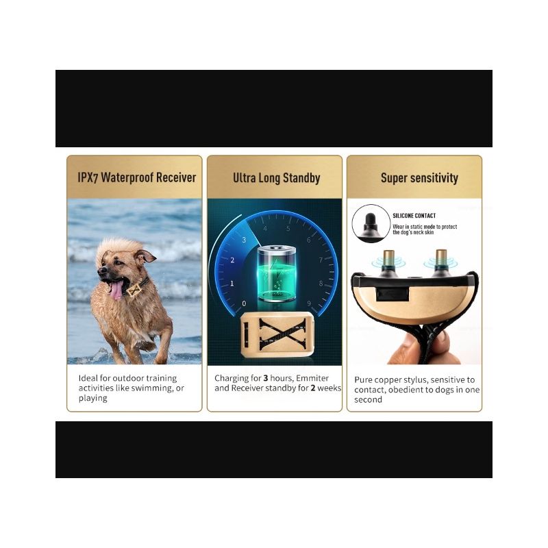 Kabelloser Elektronischer Hundezaun Elektroschocker Trainingshalsband 2-in-1 Haustiergerät für Haustiersicherheit