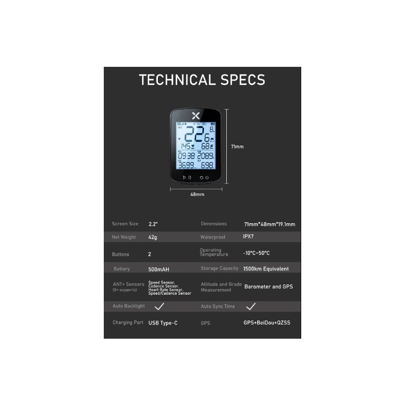 XOSS G+ G2 Fahrradcomputer GPS-Generation kabelloser Tachometer Tracker für datengetriebenes Radfahren wasserdicht