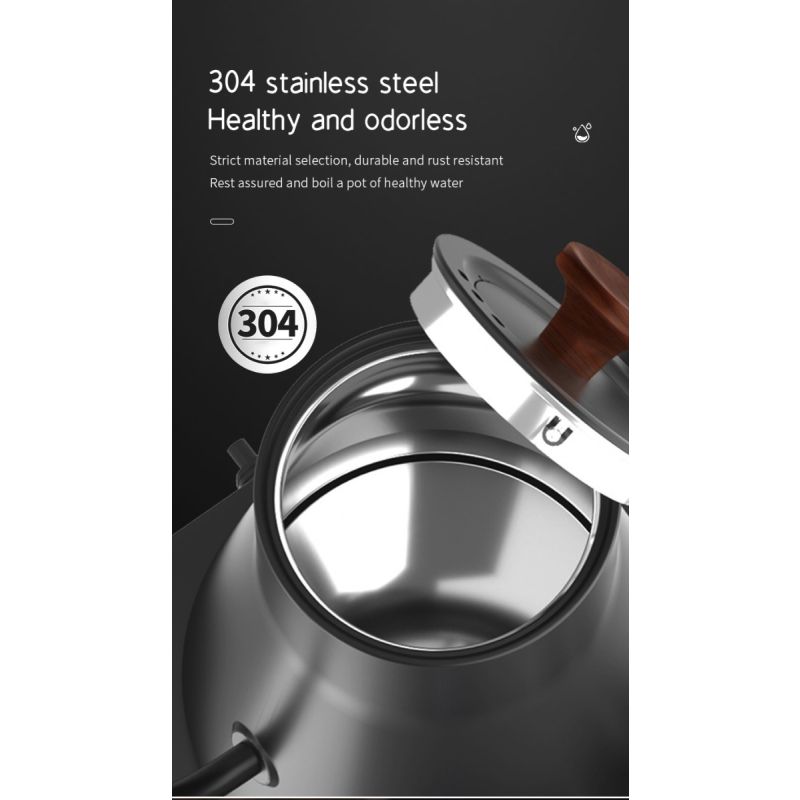 Elektrischer Schwanenhals-Wasserkocher 1200 Watt mit Echtzeit-Temperaturregelung für perfekte Tee- und Kaffeezubereitung