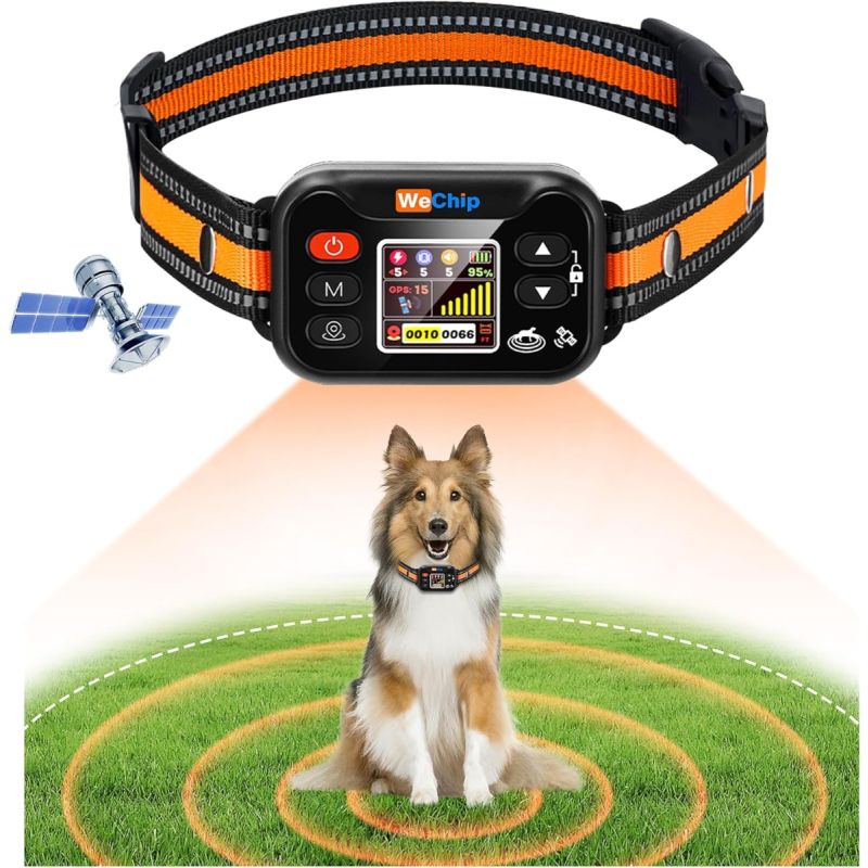 Kabelloser GPS Hundezaun & Anti-Bellhalsband - Wasserdichtes Hundetraining für 7-54kg Hunde