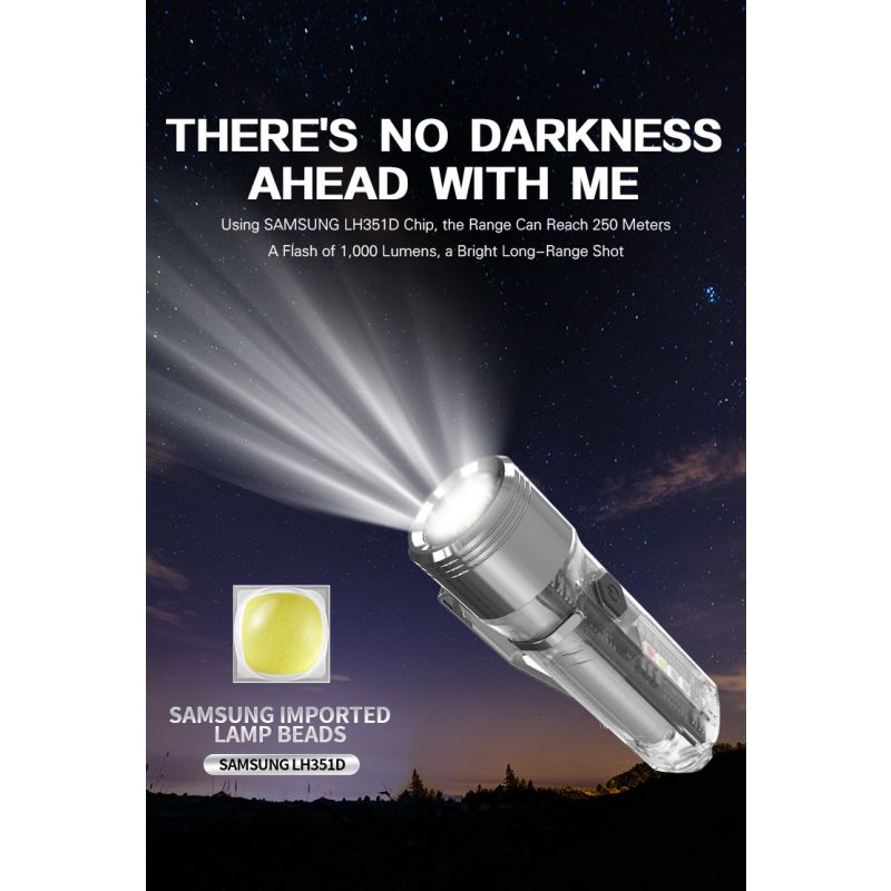 GT13 TIKI USB-wiederaufladbares Mini Schlüsselanhänger Licht 1000 Lumen für urbane und Outdoor Abenteuer