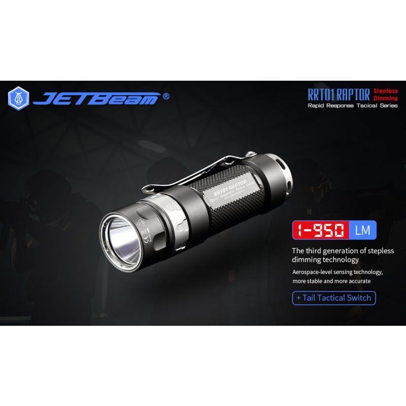 JetBeam Jet-RRT01 LED EDC Taschenlampe 950 Lumen Outdoorbeleuchtung mit langer Batterielaufzeit 80 Stunden