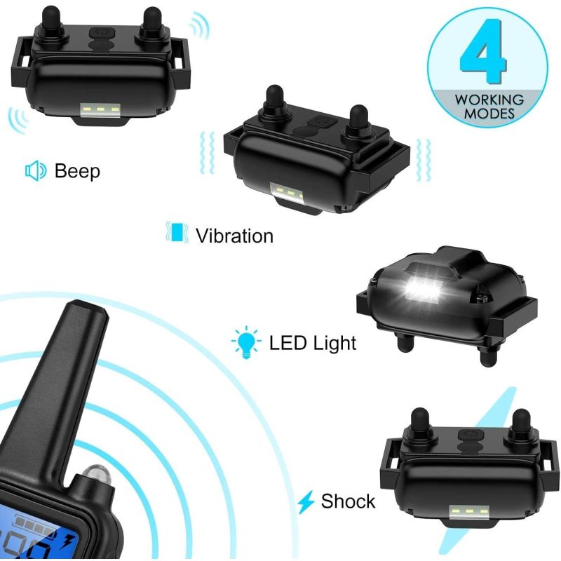 800m Elektrischer Hunde Trainingskragen mit PET Fernbedienung wasserdicht LCD-Anzeige für sicheres Training