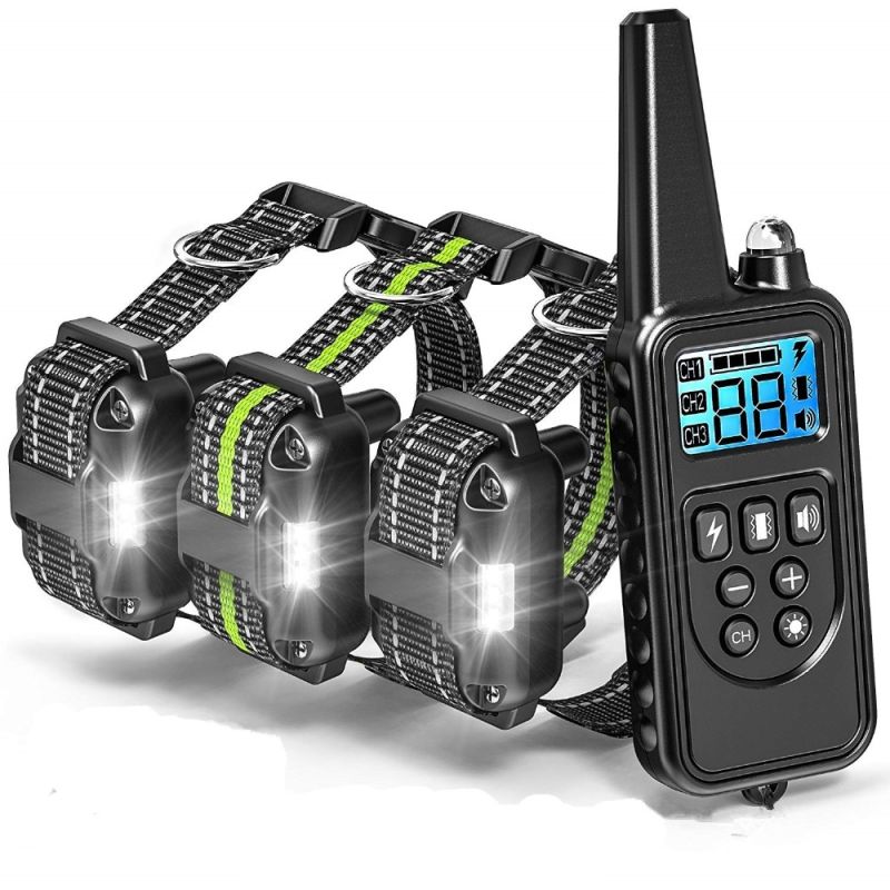 800m Elektrisches Hunde-Trainingshalsband mit LCD Display wasserdicht einstellbare Intensität für sicheres Training