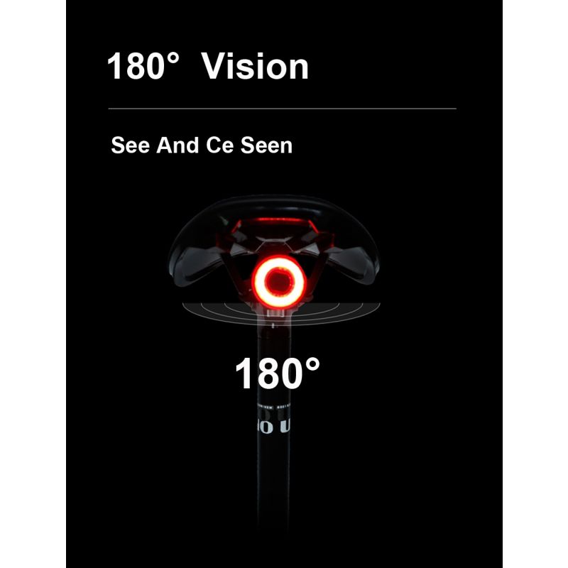 Smart Fahrrad Rücklicht Super Eins LED Sicherheitslicht IPX6 Wasserdicht mit Auto Start Stopp und Bremslicht