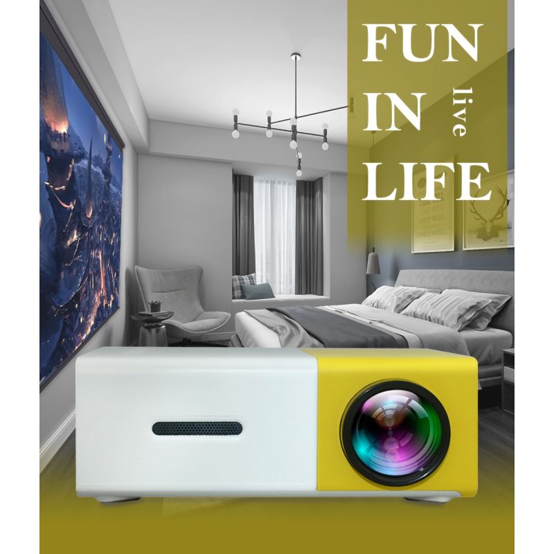YG300 LED Mini Projektor 320x240 Pixel tragbarer Projektor unterstützt 1080P HDMI USB kristallklare Bilder Filmabend