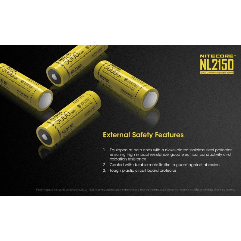 NITECORE NL2150 5000mAh 3.6V Li-Ion 21700 langlebiger Akku für Outdoor-Ausrüstung und tragbare Elektronik