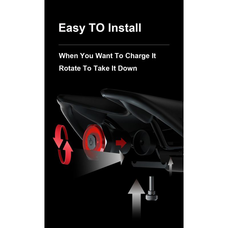 Smart Fahrrad Rücklicht Super Eins LED Sicherheitslicht IPX6 Wasserdicht mit Auto Start Stopp und Bremslicht