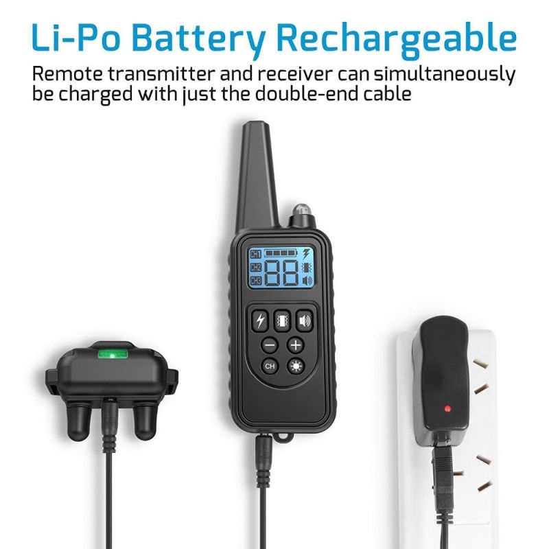 800m Elektrisches Hunde-Trainingshalsband mit LCD Display wasserdicht einstellbare Intensität für sicheres Training