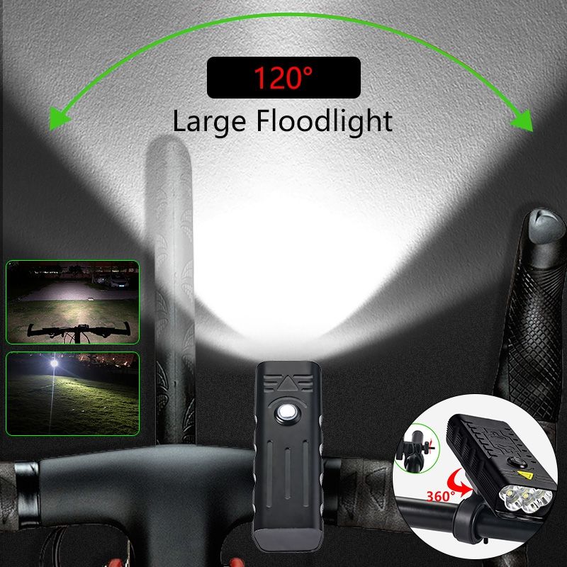 TK5 Fahrrad Frontlichter 5X T6 5000 Lumen USB wiederaufladbar für nächtliche Sichtbarkeit und Sicherheit