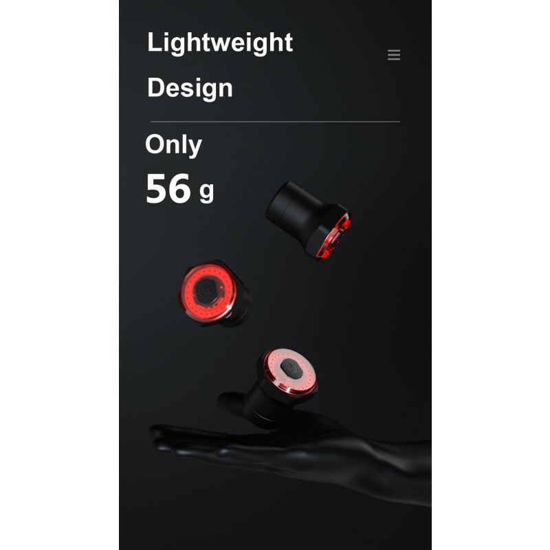 Smart Fahrrad Rücklicht Super Eins LED Sicherheitslicht IPX6 Wasserdicht mit Auto Start Stopp und Bremslicht