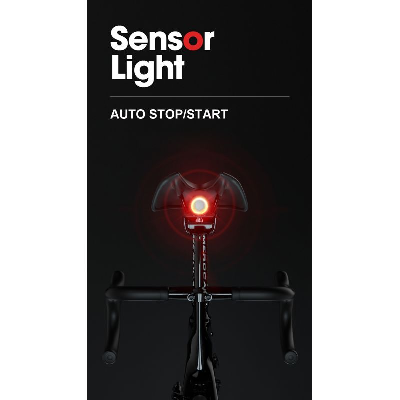Smart Fahrrad Rücklicht Super Eins LED Sicherheitslicht IPX6 Wasserdicht mit Auto Start Stopp und Bremslicht