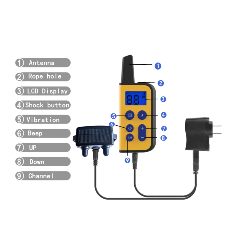 2020 Neues Elektrisches Hunde-Trainingshalsband 1000m Reichweite Wasserdicht Einstellbare Stimulationsstufen