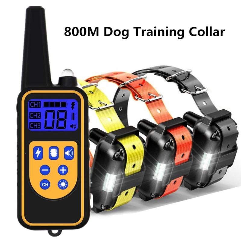 800YD Elektrisches Ferntrainingshalsband Hunde Wasserdicht Wiederaufladbar LCD Display Einstellbare Stufen Alle Größen
