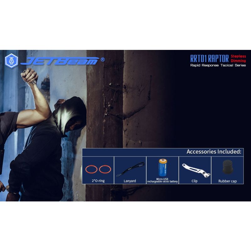 JetBeam Jet-RRT01 LED EDC Taschenlampe 950 Lumen Outdoorbeleuchtung mit langer Batterielaufzeit 80 Stunden