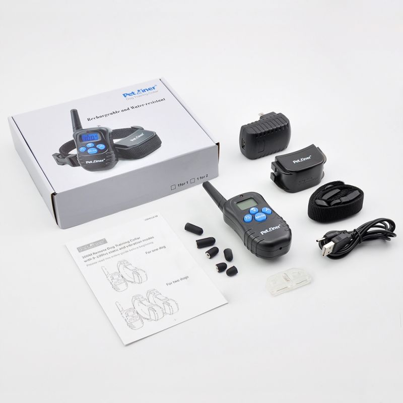 Petrainer 998D Fernsteuerungshundehalsband mit LCD-Display 300m Reichweite wasserdichter Empfänger