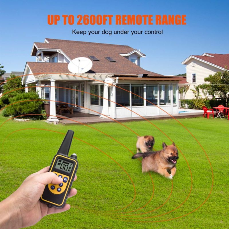 800YD Elektrisches Ferntrainingshalsband Hunde Wasserdicht Wiederaufladbar LCD Display Einstellbare Stufen Alle Größen