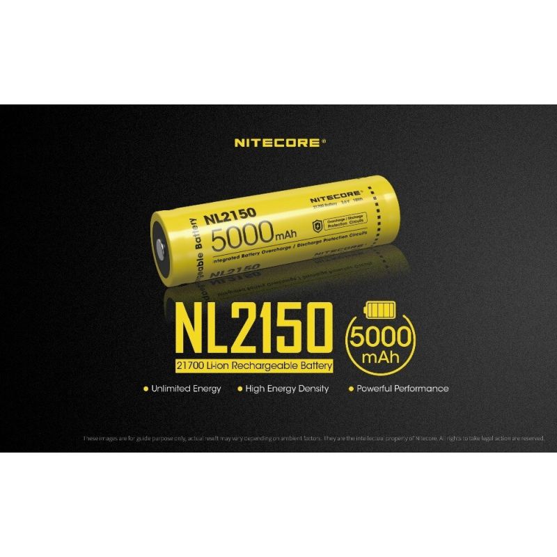 NITECORE NL2150 5000mAh 3.6V Li-Ion 21700 langlebiger Akku für Outdoor-Ausrüstung und tragbare Elektronik