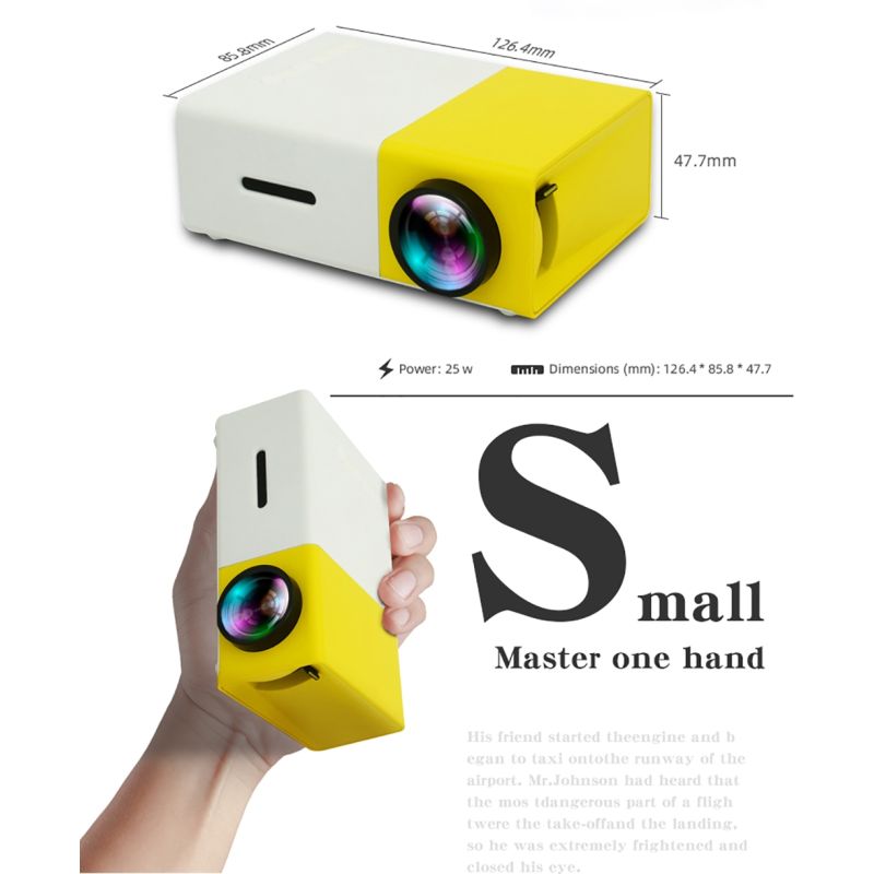 YG300 LED Mini Projektor 320x240 Pixel tragbarer Projektor unterstützt 1080P HDMI USB kristallklare Bilder Filmabend
