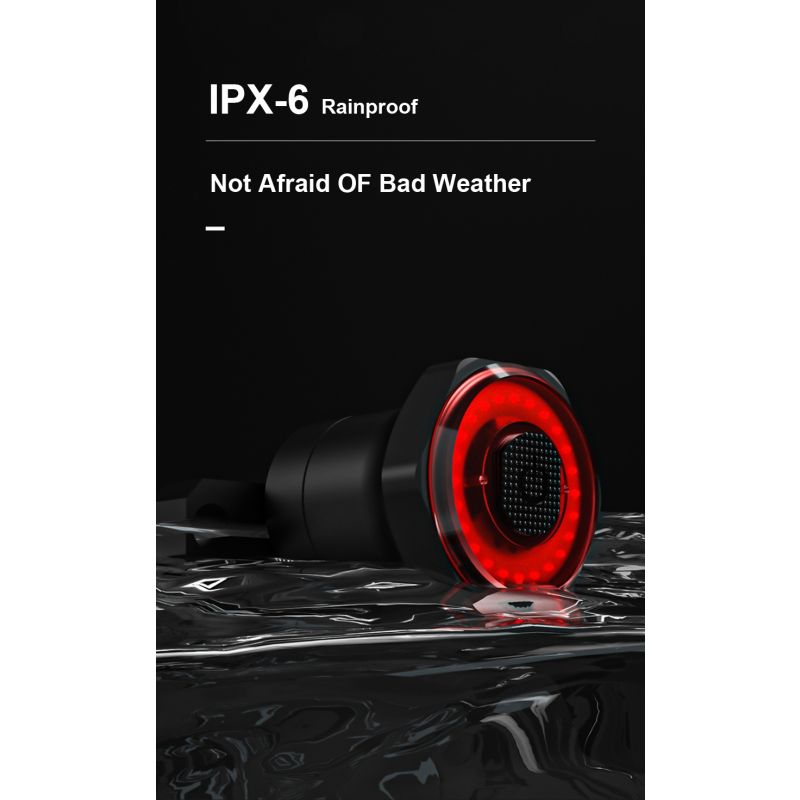 Smart Fahrrad Rücklicht Super Eins LED Sicherheitslicht IPX6 Wasserdicht mit Auto Start Stopp und Bremslicht