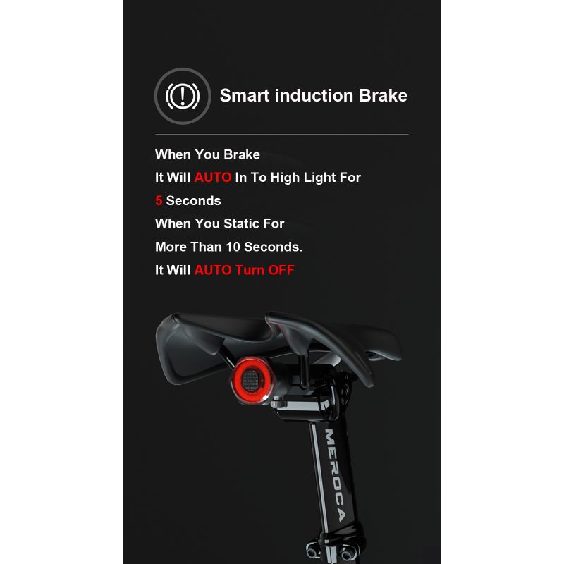 Smart Fahrrad Rücklicht Super Eins LED Sicherheitslicht IPX6 Wasserdicht mit Auto Start Stopp und Bremslicht