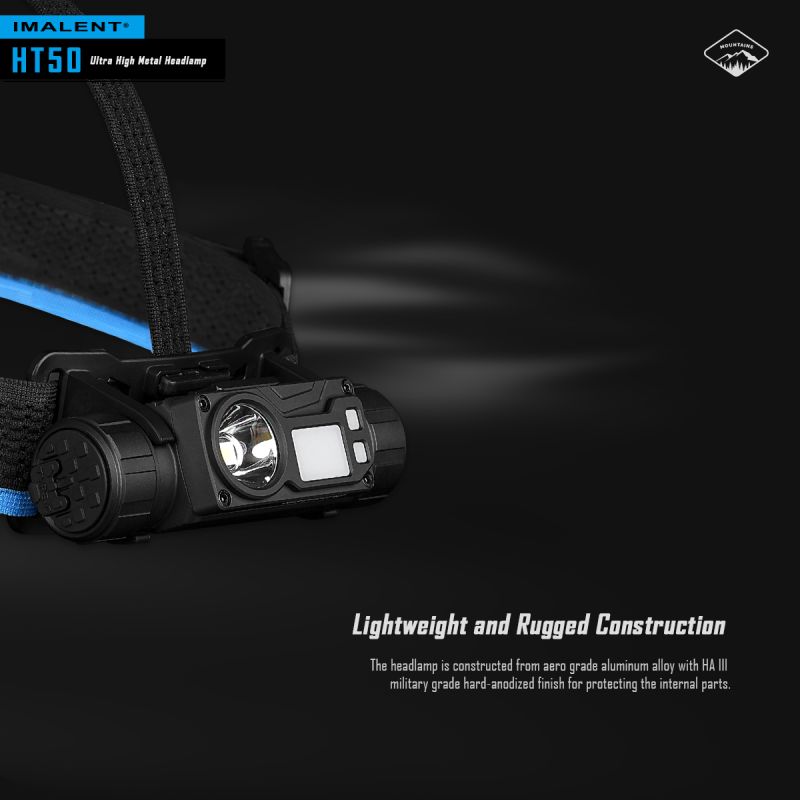 IMALENT HT50 LED-Stirnlampe mit doppelte Lichtquellen wiederaufladbare Stirnlampe für Camping und Outdoor-Abenteuer