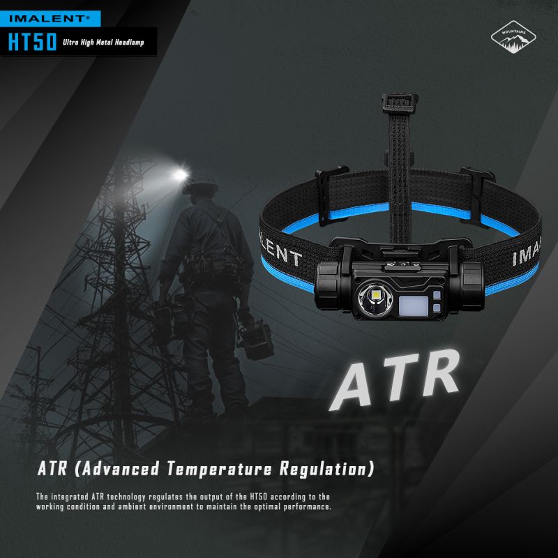 IMALENT HT50 LED-Stirnlampe mit doppelte Lichtquellen wiederaufladbare Stirnlampe für Camping und Outdoor-Abenteuer