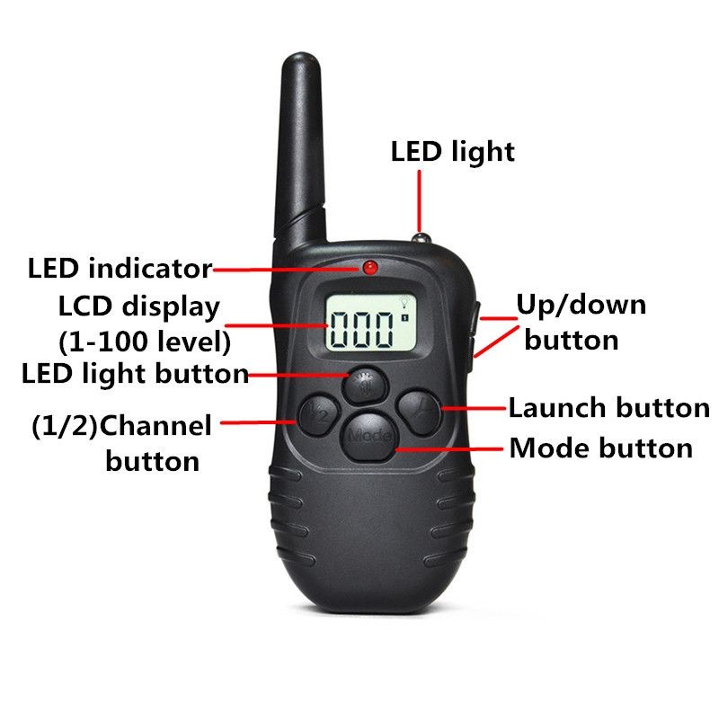 300m Elektrischer Hunde-Trainingskragen Wasserdichter Hundetraining Kragen mit LCD-Fernbedienung für alle Größen