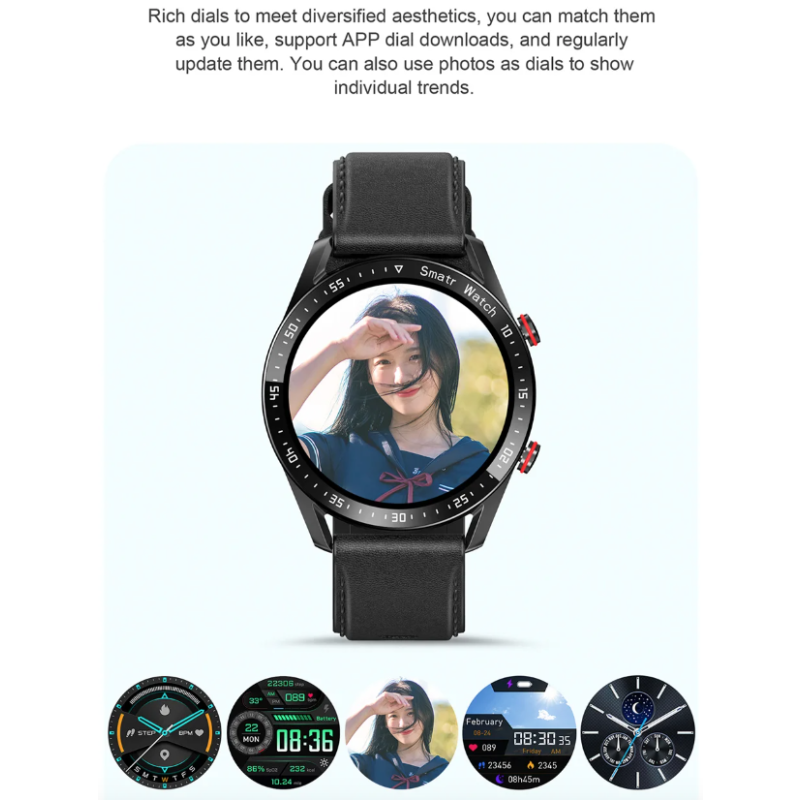 HW20 Smartwatch für Herren Damen, EKG PPG Bluetooth Anrufe, Herzfrequenz Blutdruck Sauerstoff Überwachung, iOS Android