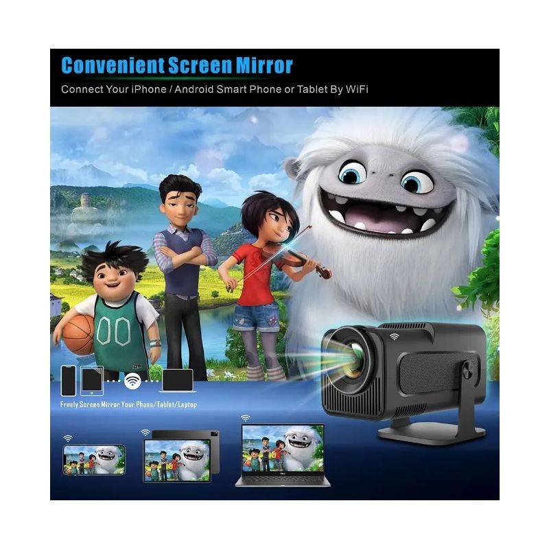 Entdecken Sie den HY320 Android 11 Projektor mit 390 ANSI Lumen 4K Auflösung Dual Wifi6 für lebendige Bilder