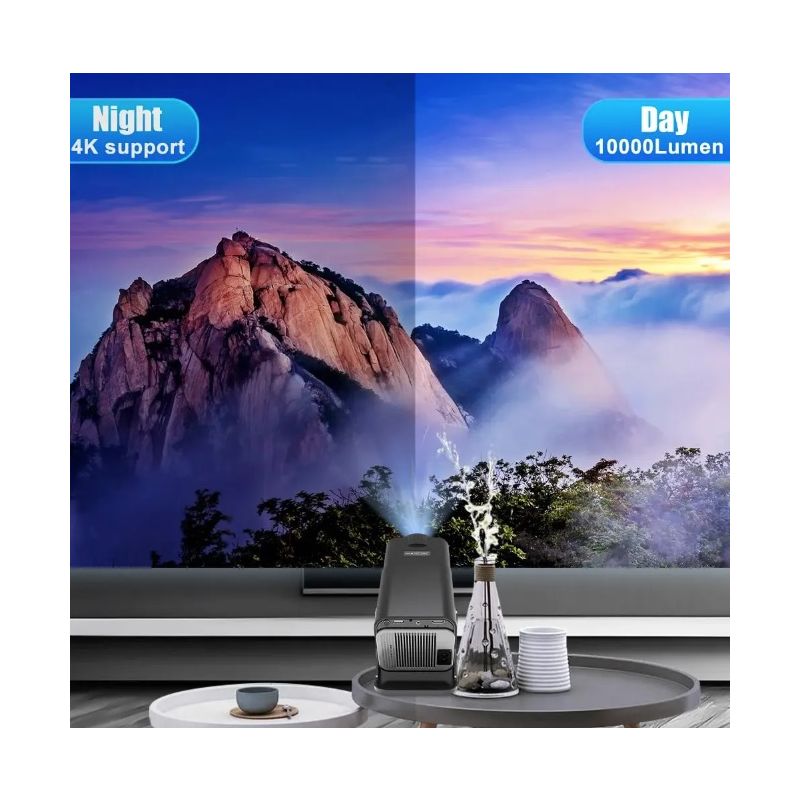 Entdecken Sie den HY320 Android 11 Projektor mit 390 ANSI Lumen 4K Auflösung Dual Wifi6 für lebendige Bilder