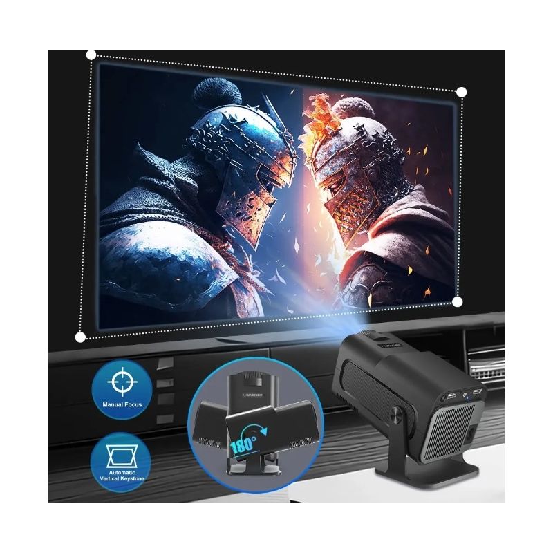 Entdecken Sie den HY320 Android 11 Projektor mit 390 ANSI Lumen 4K Auflösung Dual Wifi6 für lebendige Bilder