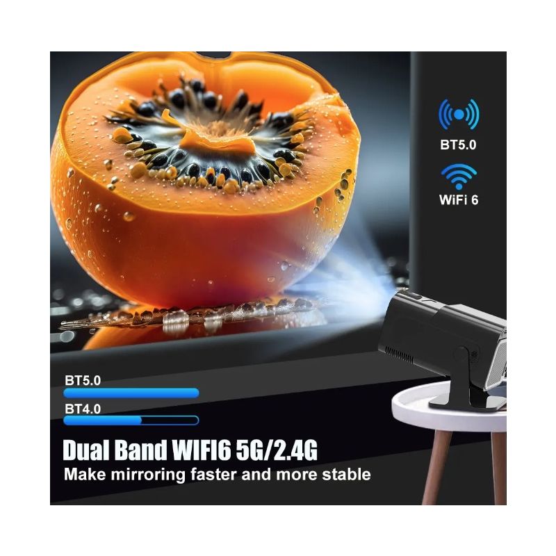 Entdecken Sie den HY320 Android 11 Projektor mit 390 ANSI Lumen 4K Auflösung Dual Wifi6 für lebendige Bilder