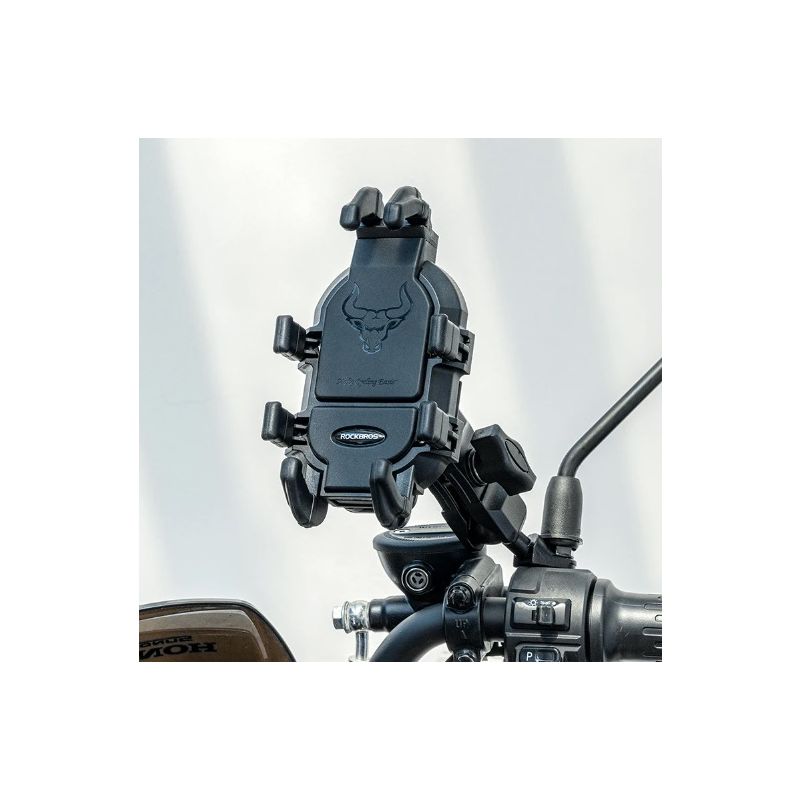 ROCKBROS Telefonhalter Fahrrad-Zubehör drehbarer Handyhalter mit robuster Aluminiumstruktur und Silikon Stoßdämpfung