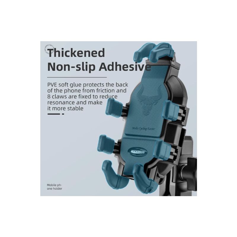 ROCKBROS Telefonhalter Fahrrad-Zubehör drehbarer Handyhalter mit robuster Aluminiumstruktur und Silikon Stoßdämpfung
