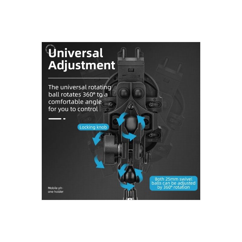 ROCKBROS Telefonhalter Fahrrad-Zubehör drehbarer Handyhalter mit robuster Aluminiumstruktur und Silikon Stoßdämpfung