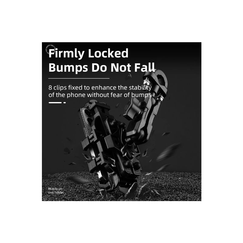 ROCKBROS Telefonhalter Fahrrad-Zubehör drehbarer Handyhalter mit robuster Aluminiumstruktur und Silikon Stoßdämpfung