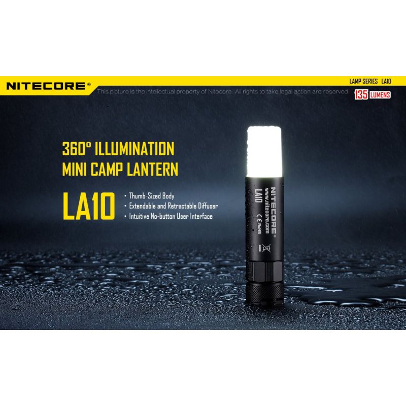Nitecore LA10 Mini EDC Taschenlampe 135 Lumen kompakte Outdoor AA Batterie Lampe mit Drehmechanismus