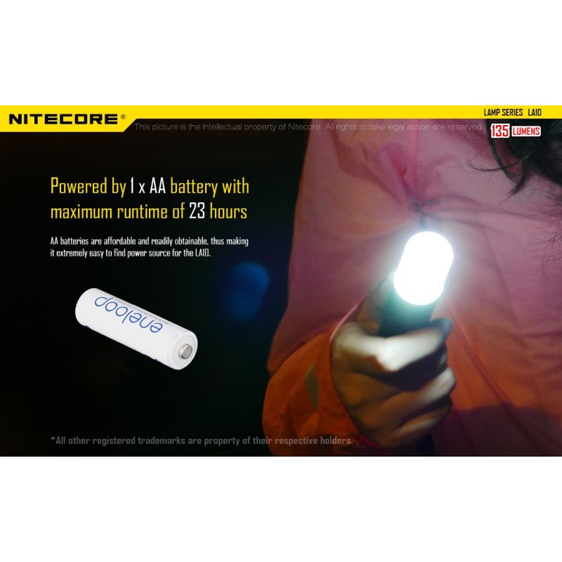 Nitecore LA10 Mini EDC Taschenlampe 135 Lumen kompakte Outdoor AA Batterie Lampe mit Drehmechanismus