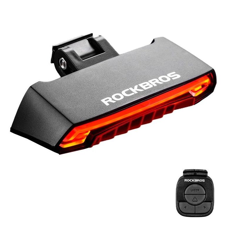 ROCKBROS LKWD-R1 Smart USB LED Fahrradlampe mit kabelloser Fernbedienung und Laserprojektor für Fahrradsicherheit