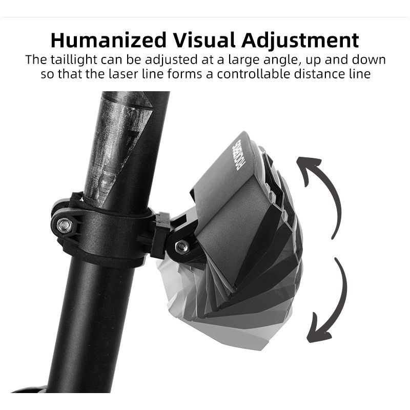 ROCKBROS LKWD-R1 Smart USB LED Fahrradlampe mit kabelloser Fernbedienung und Laserprojektor für Fahrradsicherheit